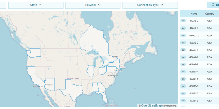 Proxy Panel – interactive map